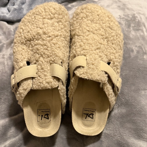 Dirty Laundry Shoes - Dirty Laundry Cream Sherpa Slip-On Mules with Buckle